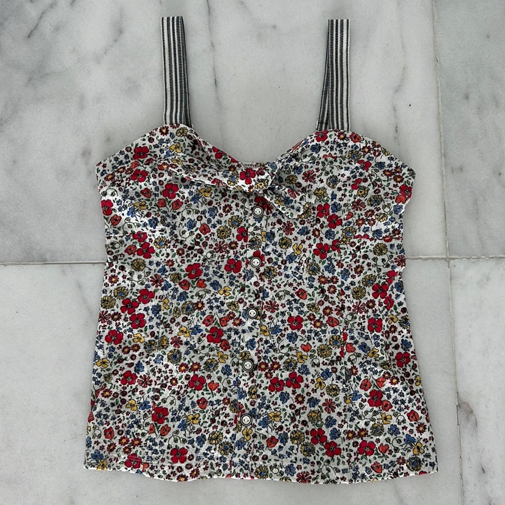 Anthropologie floral tank top size XS